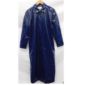 Zerina Akers for Bar III Blue Vinyl Trench Coat S